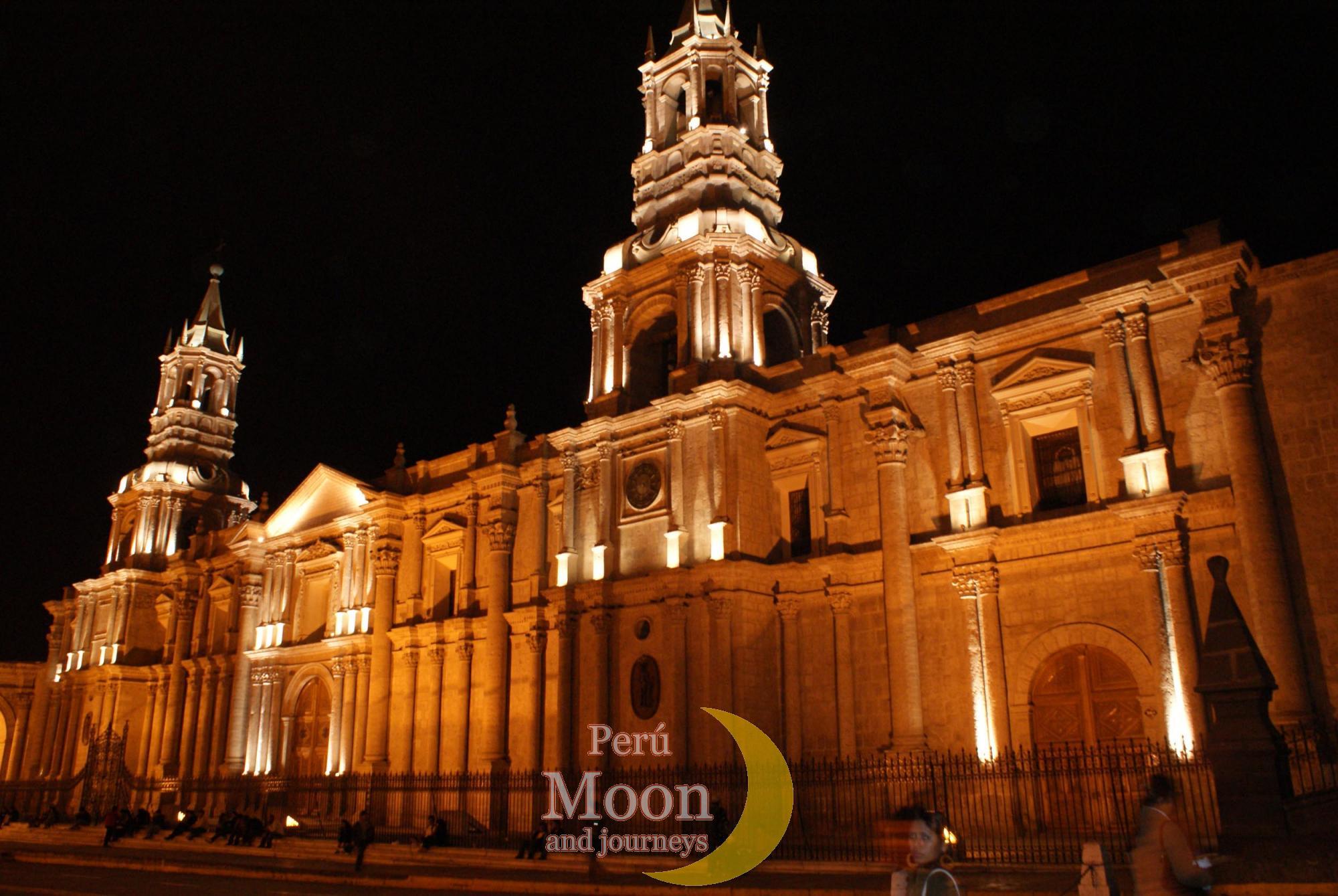 Cathedral of Arequipa at night
