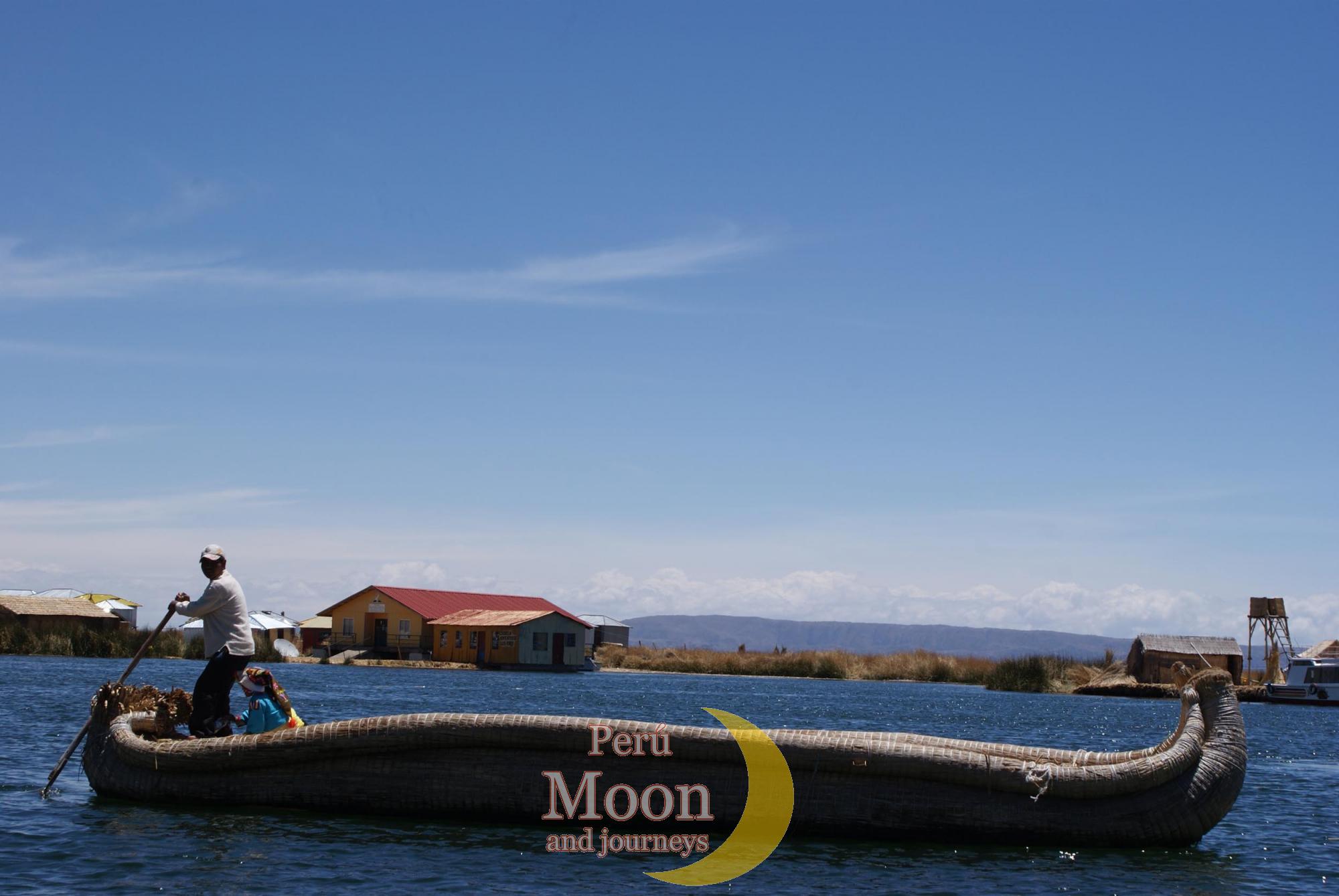 Traditional boat of Floating Islands of Uros